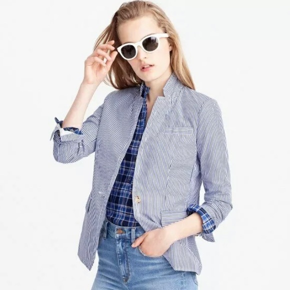 J. Crew Jackets & Blazers - J.Crew Deconstructed Regent Blazer Striped
